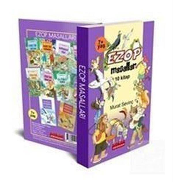 Ezop Masalları Serisi Seti - 10 Kitap Takım - Küçük Boy - Bordo Ressam - Image 1