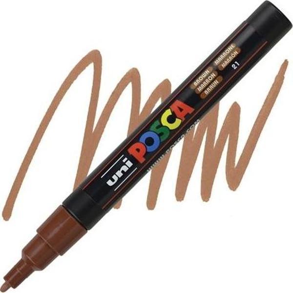 Uni-Ball Markör Boyama Kalemi Posca Su Bazlı Poster 0.9-1.3 Mm Kahverengi pc-3m (6 Lı Paket) - Image 1