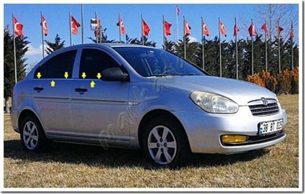 DB Chrome Hyundai Accent Era Cam Çıtası Nikelajı 4 Parça P.Çelik - Image 1