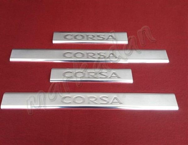DB Chrome Opel Corsa C Krom Kapı Eşiği 2000-2006 4 Parça P.Çelik - Image 1
