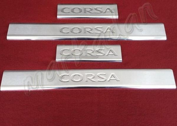 DB Chrome Opel Corsa D Krom Kapı Eşiği 2006-2015 4 Parça P.Çelik - Image 1