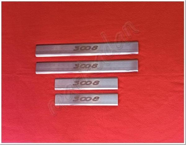 DB Chrome Peugeot 3008 Krom Kapı Eşiği Lazer 2016 Sonrası 4 Parça P.Çelik - Image 1