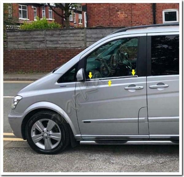 DB Chrome Mercedes Viano Cam Çıtası Nikelajı 2004-2014 2 Parça P.Çelik - Image 1
