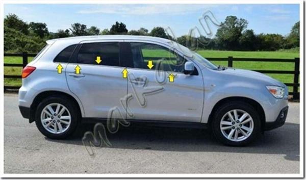 DB Chrome Mitsubishi ASX Cam Çıtası Nikelajı 2011 Sonrası 6 Parça P.Çelik - Image 1