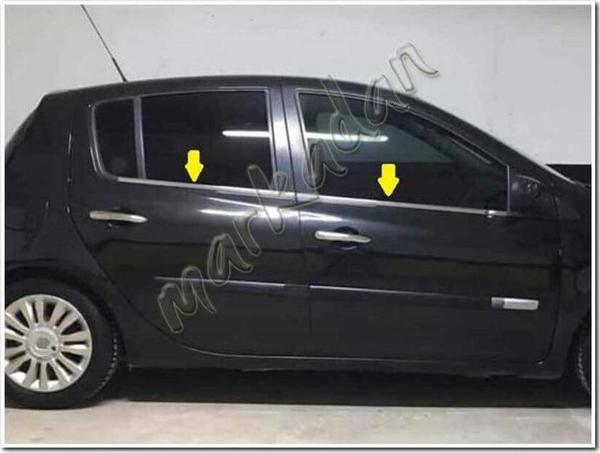DB Chrome Renault Clio 3 HB Cam Çıtası Nikelajı 2006-2011 4 Parça P.Çelik - Image 1