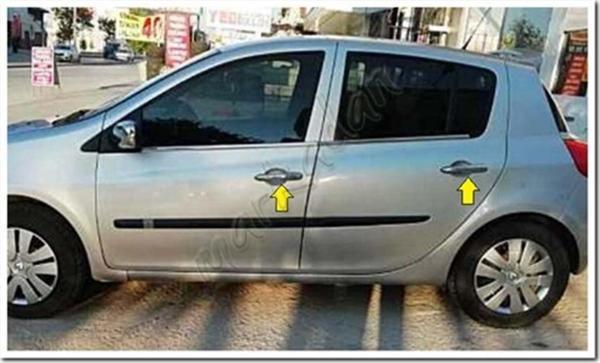 DB Chrome Renault Clio 3 HB Kapı Kolu Nikelajı 2006-2011 4 Kapı P.Çelik - Image 1