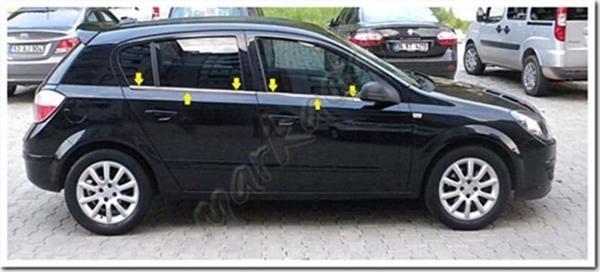 DB Chrome Opel Astra H HB Cam Çıtası Nikelajı 2004-2013 4 Parça P.Çelik - Image 1