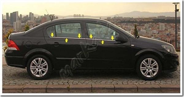 DB Chrome Opel Astra H Sedan Cam Çıtası Nikelajı 2008-2013 4 Parça P.Çelik - Image 1