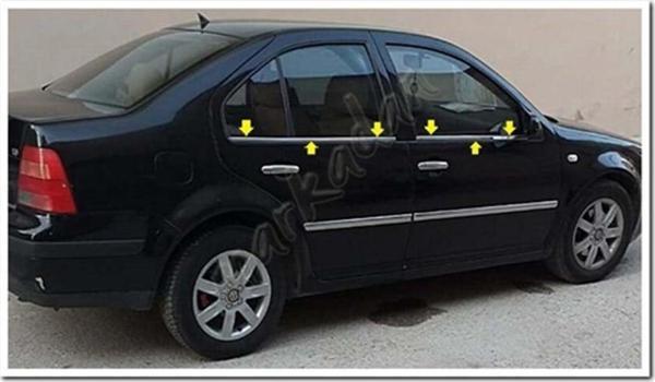 DB Chrome VW Bora Cam Çıtası Nikelajı 1998-2004 4 Parça P.Çelik - Image 1