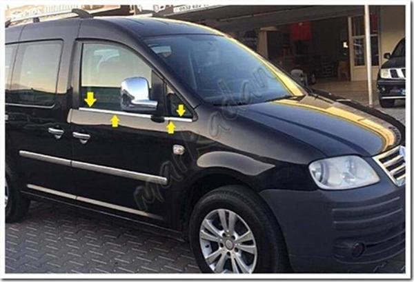 DB Chrome VW Caddy Cam Çıtası Nikelajı 2004-2014 4 Parça P.Çelik - Image 1