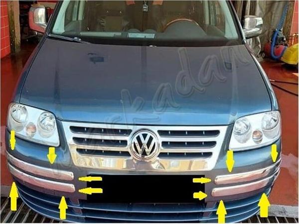 DB Chrome VW Caddy Ön Tampon Kaşı 2004-2010 4 Parça P.Çelik - Image 1