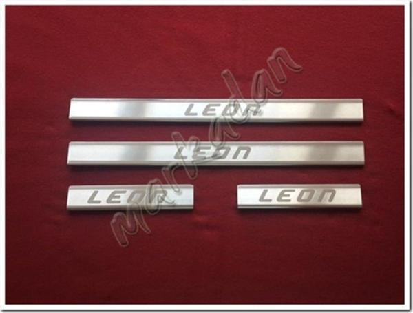 DB Chrome Seat Leon Krom Kapı Eşiği 2012-2019 4 Parça P.Çelik - Image 1