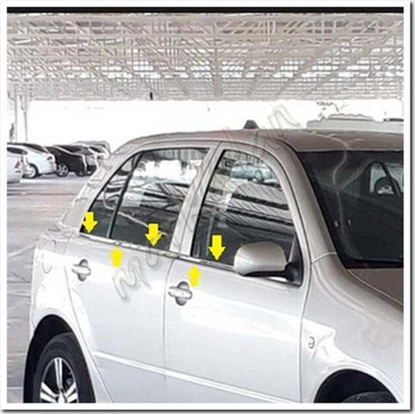 DB Chrome Skoda Fabia HB Cam Çıtası Nikelajı 2000-2007 4 Parça P.Çelik - Image 1