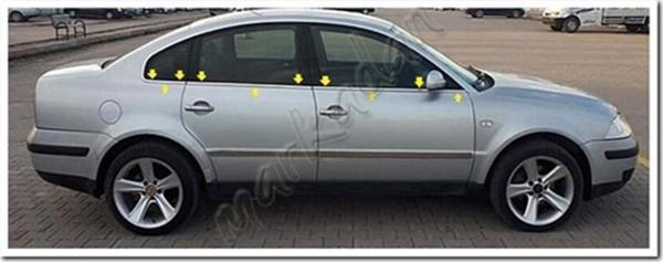 DB Chrome VW Passat 3B Cam Çıtası Nikelajı 1996-2005 6 Parça P.Çelik - Image 1