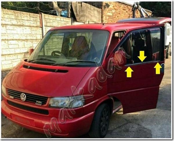 DB Chrome VW T4 Caravelle Cam Çıtası Nikelajı 1995-2003 2 Parça P.Çelik - Image 1