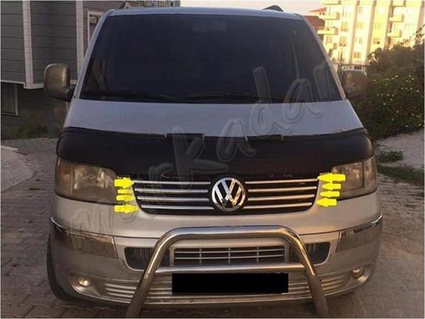DB Chrome VW T5 Transporter Ön Panjur Nikelajı 2003-2010 8 Parça P.Çelik - Image 1