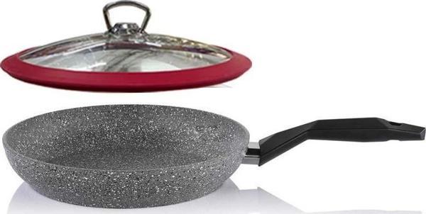 Schafer Granit Tava 24 CM Kırmızı Silikon Kapaklı - Image 1
