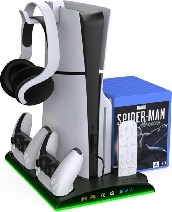 PS5 Slim ve Tüm Modeller için Multi Fonksiyon Soğutma ve Şarj Ünitesi Uyumlu - Image 1
