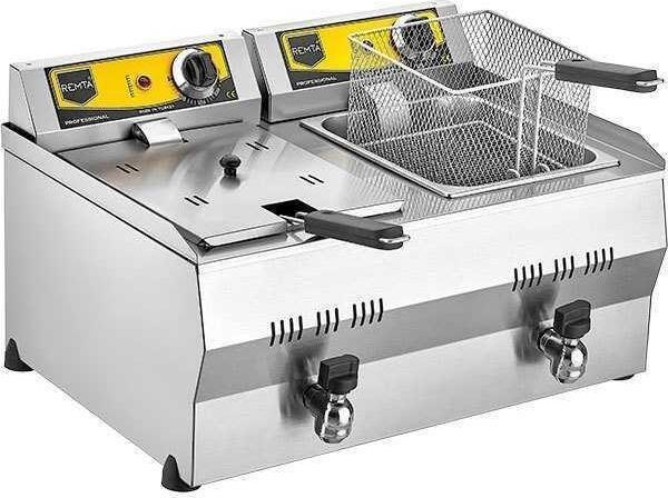 Remta Doğalgazlı ve Vanalı Fritöz  8+8 Litre R113CE - Image 1