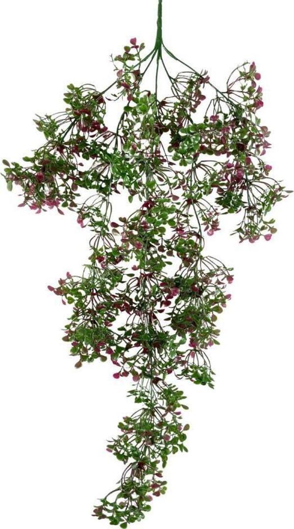 Netten Evime Yapay Çiçek Sarkan Çiçek Bordo Yeşil Fare Kulağı Şimşir Yapay Sarmaşık 60*30 cm UV Katkılı Güneşe Dayanıklı - Image 1