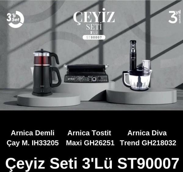 Arnica Siyah 3lü Çeyiz Seti 90007 Siyah - IH33205 - GH26251-GH21803 - Image 1