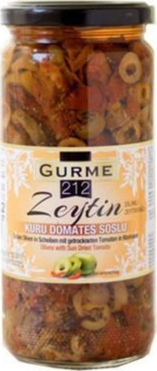Gurme212 Kuru Domates Soslu Yeşil Dilim Zeytin 480Gr. - Image 1