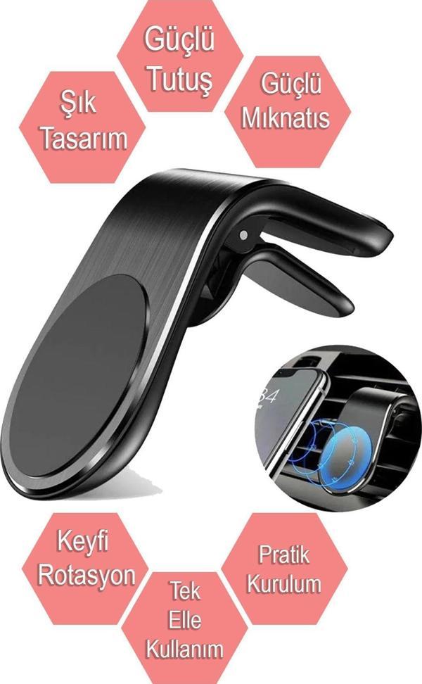 Nice Shop Araç Içi Manyetik Mıknatıslı Telefon Tutucu Oto Klima Araba Tutacağı Tüm Telefonlara Uygun - Image 1