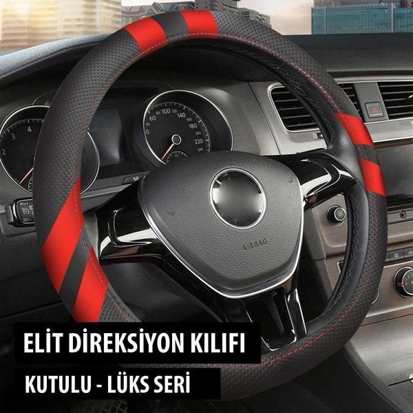 Nice Shop Fiat Marea Uyumlu Geçmeli Direksiyon Kılıfı Kırmızı - Image 1