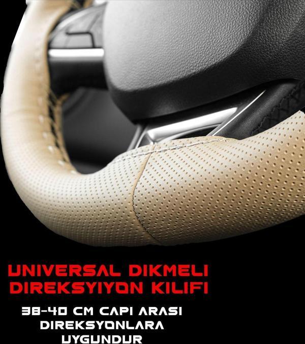 Nice Shop Deri Direksiyon Kılıfı Sarmalı Dikmeli Kokusuz Kılıf - Image 1