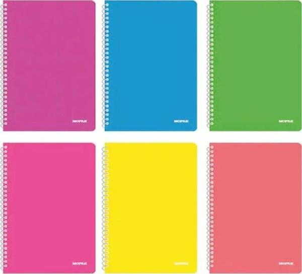 Mopak Neon Serisi  A4 Spiralli PP Kapak Defter 72 Yp Çizgili 4'LÜ - Image 1
