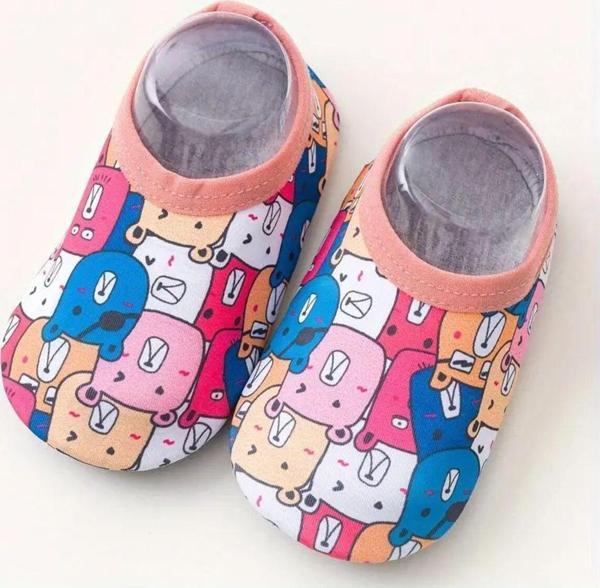 Pixter & Bro Altıkaymaz Pamuklu İlk Adım Ayakkabı Sevimli Desenli Yeni Yürüyen Yuva, Kreş Ayakkabısı - Image 1