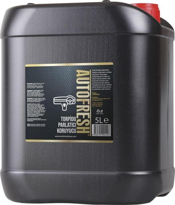 Auto Fresh TORPİDO PARLATICI ARAÇ OTO GÖGÜSLÜK KONSOL PARLATICI 5 LT MİKROFİBER BEZ HEDİYELİ - Image 1