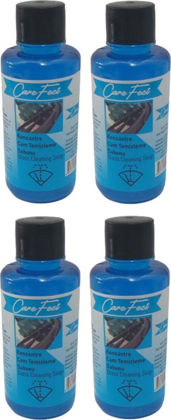 CareFect Konsantre Oto Cam Temizleme Sabunu Cam Suyu 50 Ml X 4 Adet Araç Silecek Suyu - Image 1