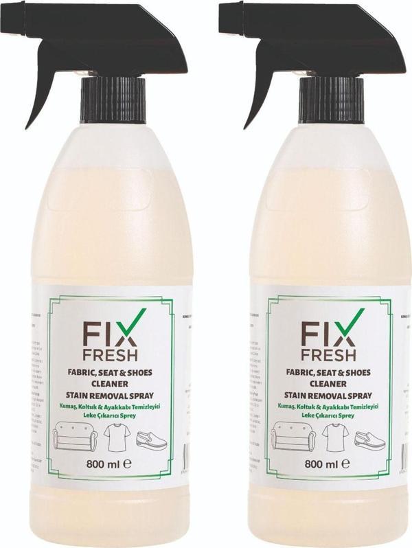 Fixfresh Koltuk Kumaş Ayakkabı Giysi Çamaşır Leke Çıkarıcı Temizleyici Sprey 800 Ml Ikili Set - Image 1