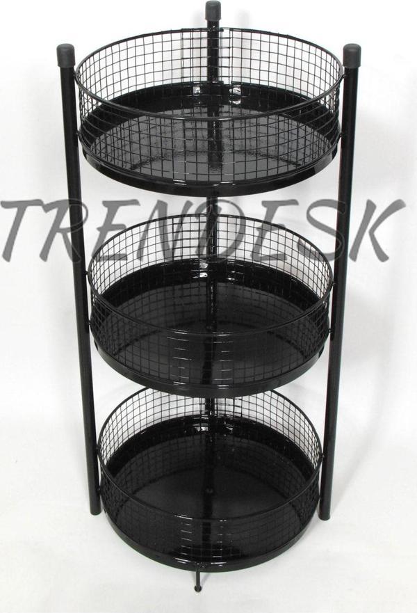 Trendesk 3 Katlı Siyah Renk Patates Soğanlık Ve Meyve Sebze Sepeti Sebzelik - Image 1