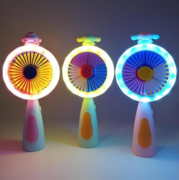 Okfis Işıklı Renkli USB ve Şarjlı Masaüstü Vantilatörü Fan - Image 1