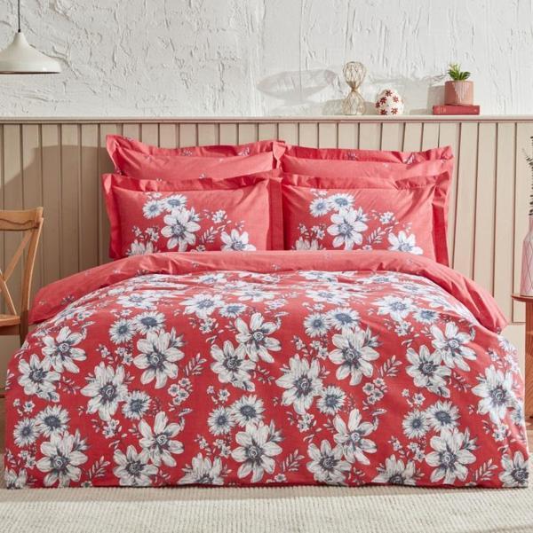 Karaca Home Cornell %100 Pamuk Çift Kişilik Nevresim Takımı Koyu Pembe PP - Image 1