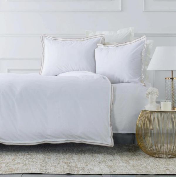 Karaca Home White Collection Victorie  Percale Çift Kişilik Nevresim Takımı Pikolu Bej  - Image 1