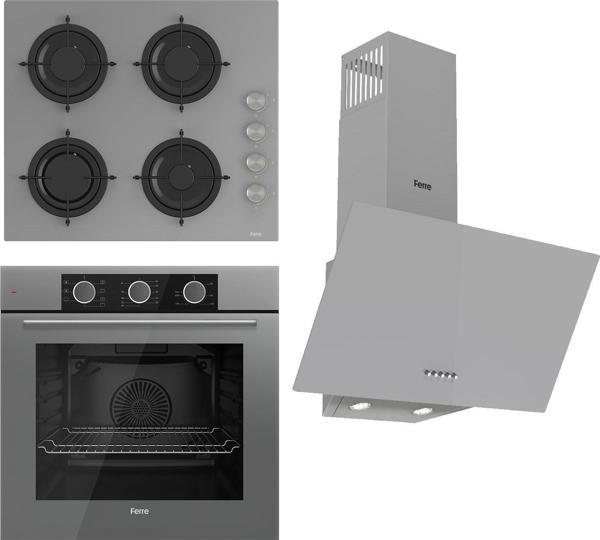 Ferre Flowart Basic Serisi Gri Ankastre Set (cs208 + Xe62cpr + D088 ) - Image 1