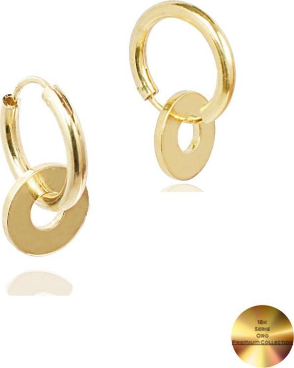 Brezza Lusso 18k Serie Oro Sallantılı Halka Kadın Gümüş Küpe 14 MM - Image 1