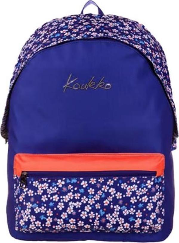 Kaukko Hat Sırt Çantası Navy Blue Flowers K1664 - Image 1