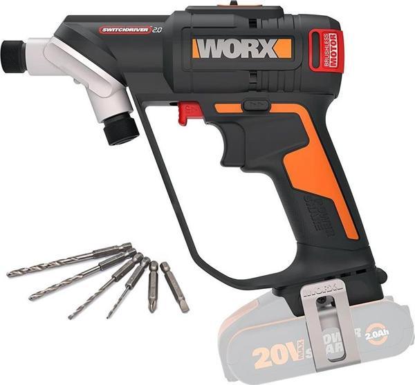 Worx WX177.9 20Volt Döner Kafa ve Çift Mandrenli Profesyonel Kömürsüz Şarjlı Matkap + 6 Parça Uç (Akü Dahil Değildir) - Image 1