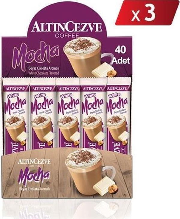3ü1 Arada White Mocha Beyaz Çikolata Aromalı (Tek İçimlik) -17 Gr x 40 Adet - 3LÜ PAKET - Image 1
