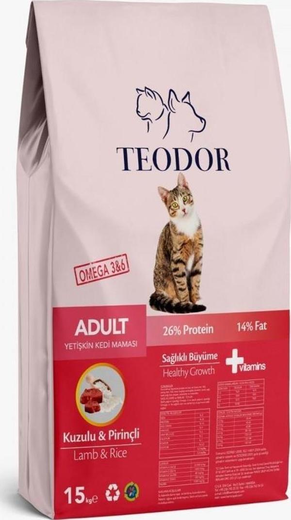 Teodor Yetişkin Kedi Maması Kuzulu 15 kg - Image 1