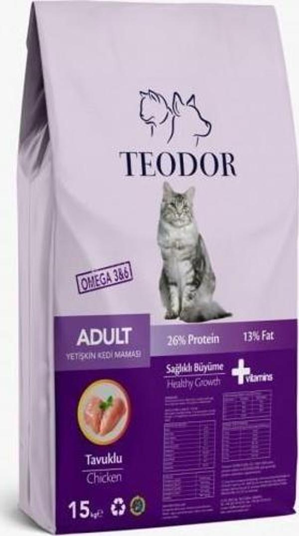 Teodor Yetişkin Kedi Maması Tavuklu 15 Kg - Image 1