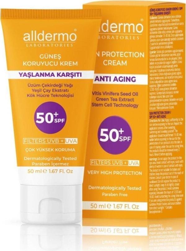 Alldermo Yaşlanma Karşıtı Güneş Koruyucu Krem Spf 50+ 50 ml - Image 1