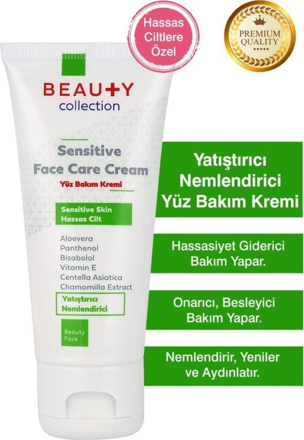 Beauty Collection Hassas Cilt Yüz Bakım Kremi 50ml Yatıştırıcı-Nemlendirici - Image 1
