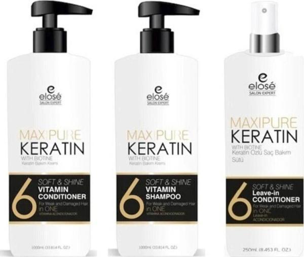Elose Keratin Seti Şampuan 1000 Ml - Krem 1000 Ml - Süt 250 Ml - Image 1
