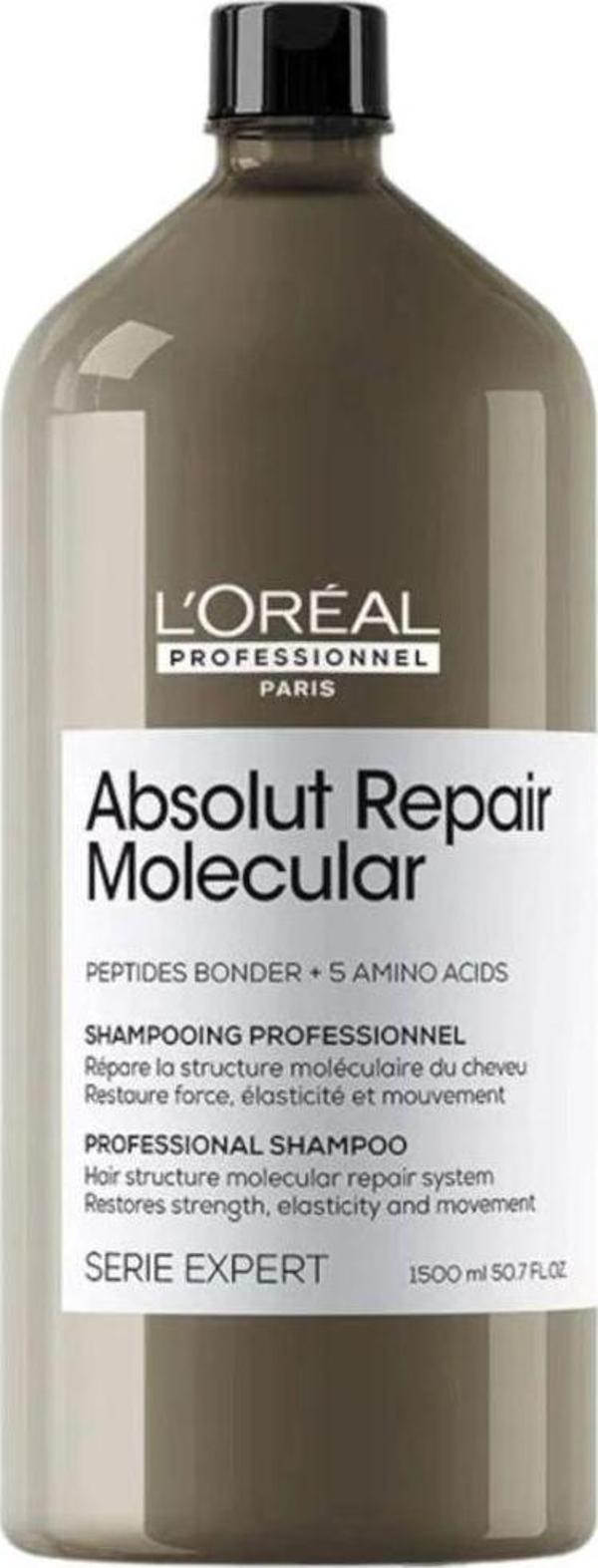 L'oreal Professionnel Absolut Repair Molecular Tüm Saçlar İçin Sülfatsız Onarıcı Şampuan 1500ml 50.7 fl oz CYT7976 - Image 1