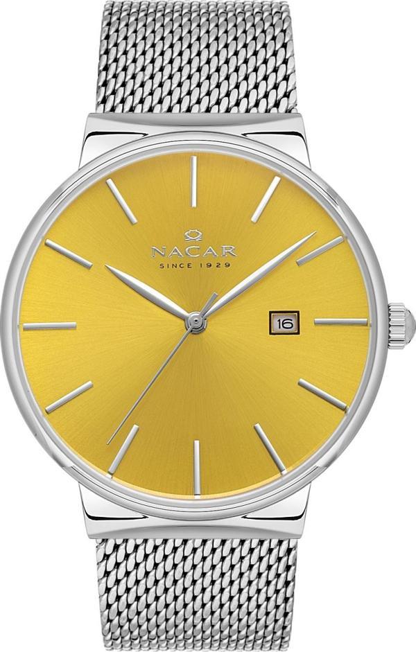 Nacar NC34-290431-AOSM Gri Hasır Band Erkek Kol Saati - Image 1